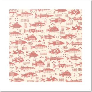 Boho Fishes in Pink Sand Posters and Art